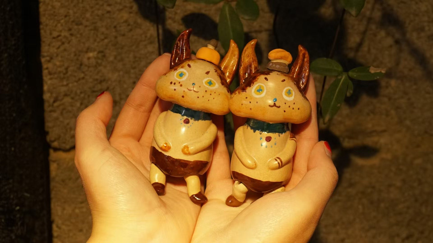 Handmade Ceramic Water Spirit with Movable Joints. Very Unique