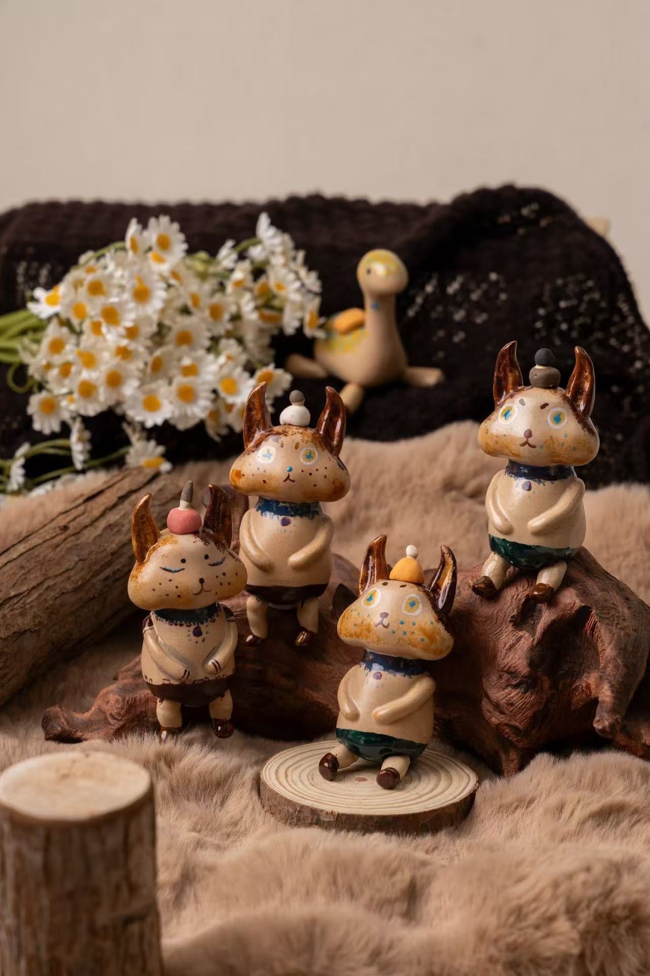 Handmade Ceramic Cat with Movable Joints. Very Unique